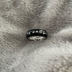 Black and silver Marc Jacobs adjustable size ring